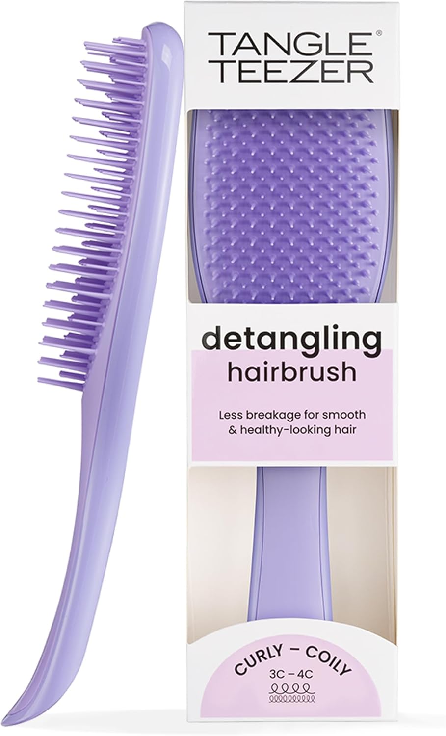 Tangle Teezer Ultimate Detangler Naturellement Bouclés, Brosse à Cheveux pour Cheveux Bouclés et Frisés de type 3C-4C, Picots à 2 Niveaux, Définit les Boucles et Réduit les Frisottis, Violet Passion - Amazon product rated Grade A