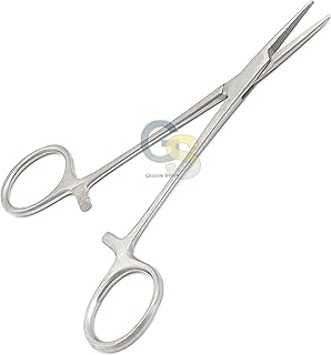 G.S 4.92 Inch Dog Cat Pet Hemostat Forceps Ear Hair Clamp Stainless Steel Hair Puller Remover with Locking Ratchet Straight