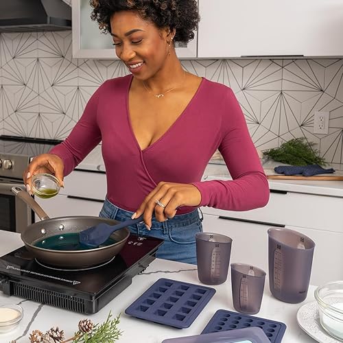 Miniatura 3 de Magical Butter Tazas medidoras mágicas – Juego de 3 piezas de silicona y lavavajillas – Tazas medidoras con marcas precisas – Diseño para verter