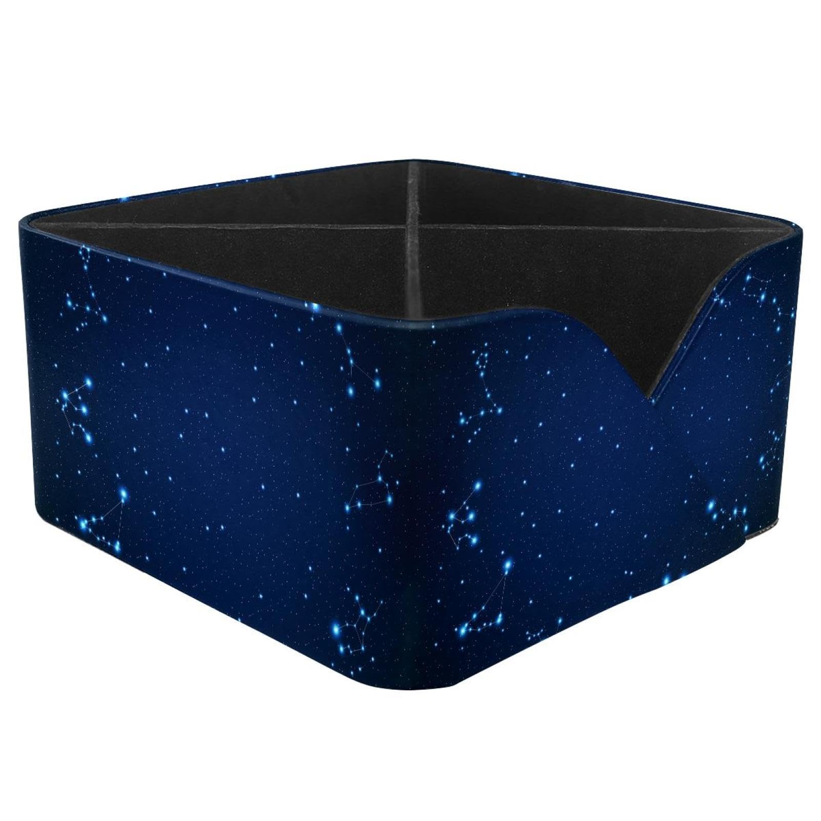 KengjuTesu Zodiac Constellations Desktop Organizer Pen Holder, Rectangular Pencil Cup for Office, Study and Makeup Stations