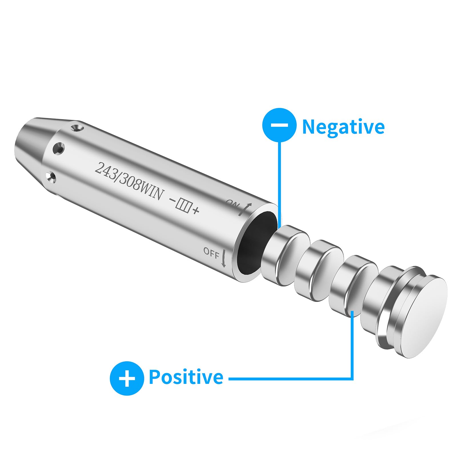 Amystart .243 .308 Laser Bore Sight Red Dot Boresighter with On/Off Function for Hunting and Shooting