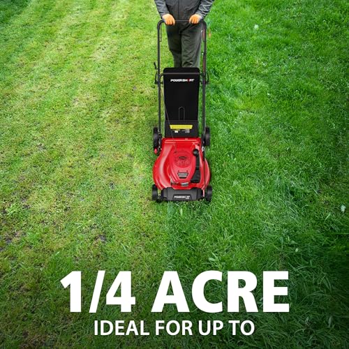 Image of PowerSmart 21 inch 2-in-1 Push Lawn Mower, 144cc Engine,Mulching, Bagging, High Wheels, Lightweight and Easy Assembly,6 Cutting Height, Lightweight,for Garden Yard
