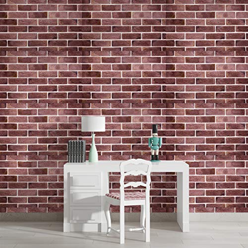 Image of DWELLSINDIA Red Brick Self Adhesive Wallpaper, Waterproof, Scratch Resistant, Laminated (41cm x 244cm, Multicolour)