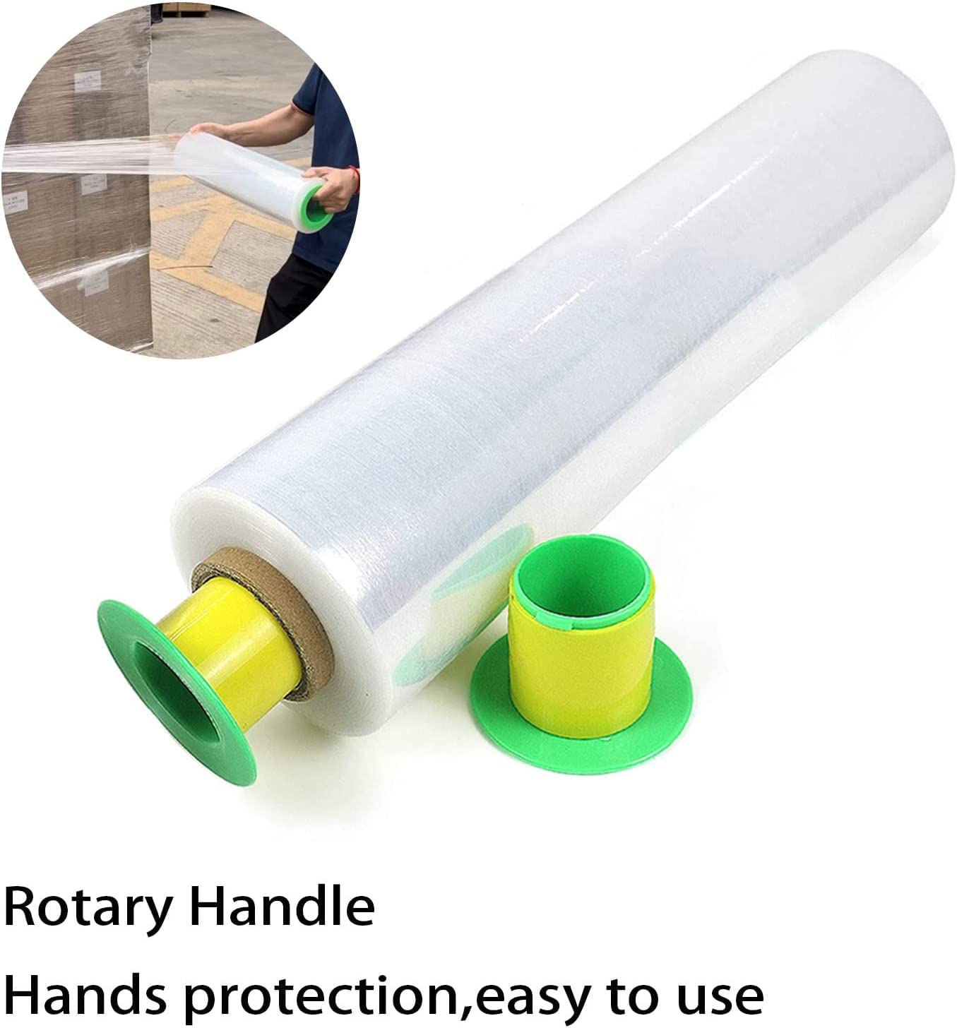 Pellicola estensibile trasparente per imballaggio e trasloco, 250 x 400 mm x 18 µm, Cling Film con manico di rotolamento in plastica, per imballaggio e trasloco, CHUANGSEED (2)