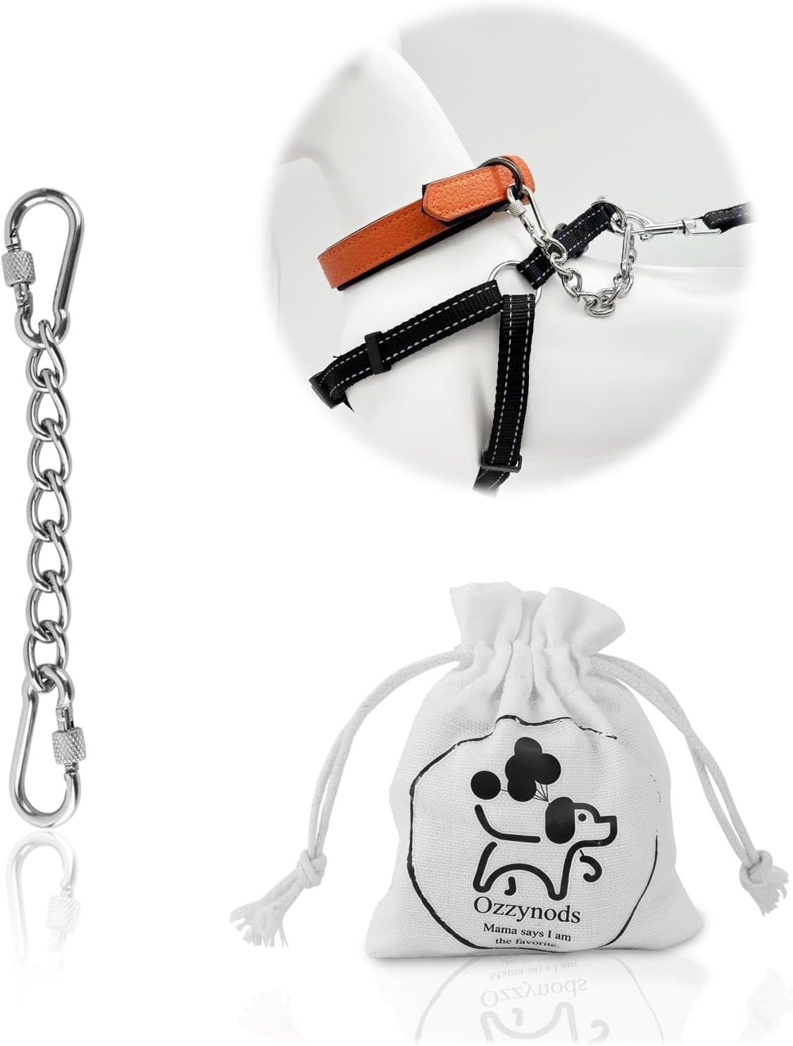 Ozzynods Dog Collar Safety Clip, Chew Proof Prong Collar