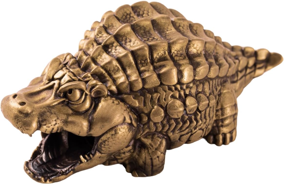 COPPERTIST.WU Crocodile Pencil Sharpener Makeup Pencils Sharpener Handheld, Brass and German M+R Blade