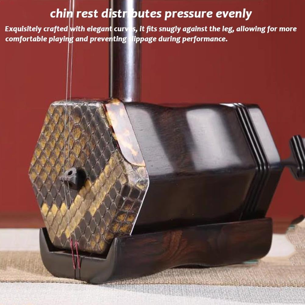 Erhu Con Corde Per Esecuzioni Professionali, Strumento A Corde In Legno D'ebano Strumento Musicale Cinese A Due Corde Con Accessori Per Esecuzioni Di Livello Magistrale(Black-C)