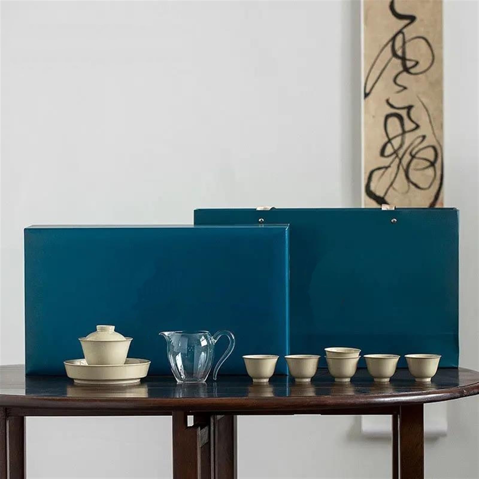 Teesets Pflanzenasche Keramik Teeset Handgefertigte Handgriff-Teeschale Teetasse Teezeremonie Individuelles Kungfu Teeset Geburtstags-Reise-Teeset Teekanne