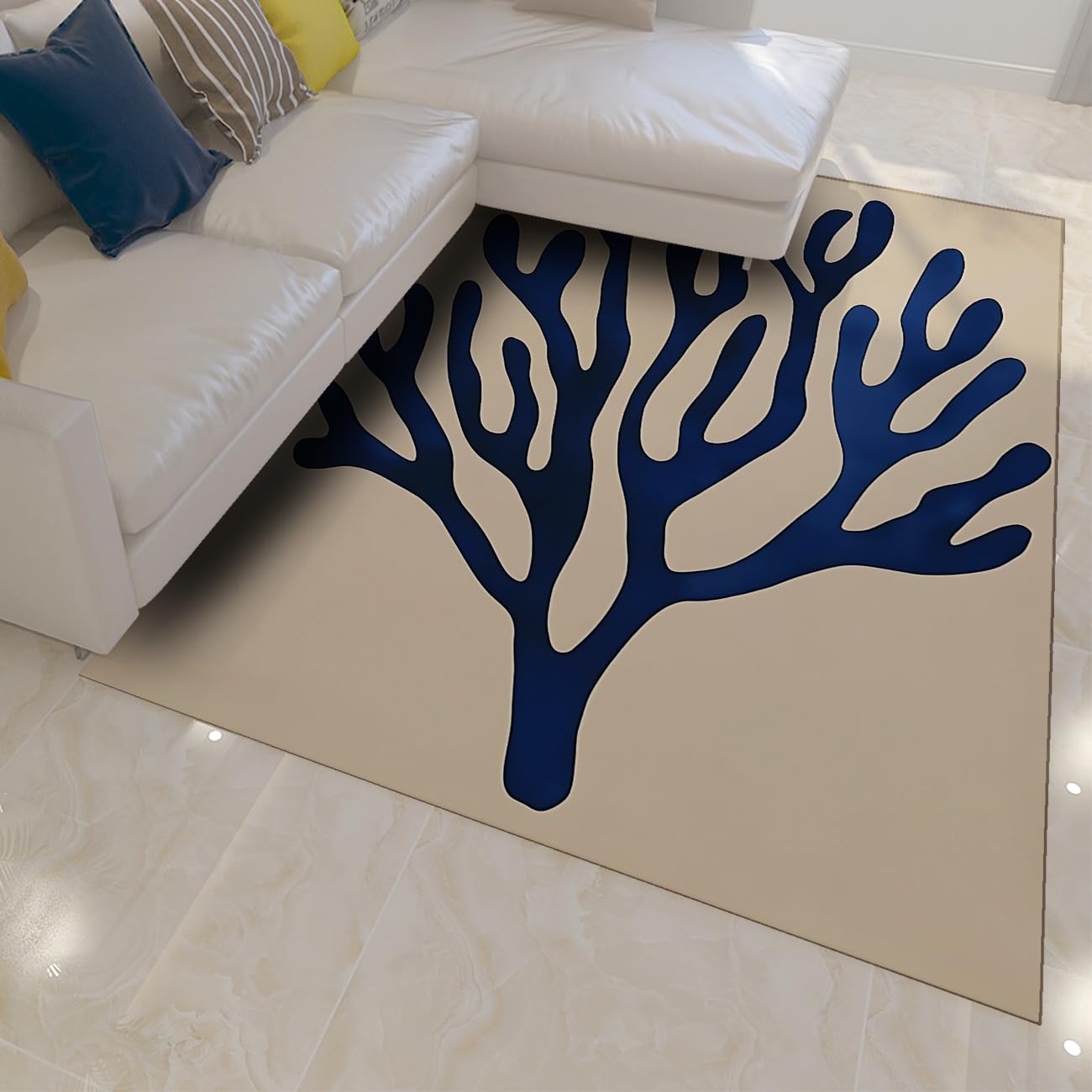 Tapis Abstraits Forme d'Arbre 100x150cm Tapis de Salon Antidérapant