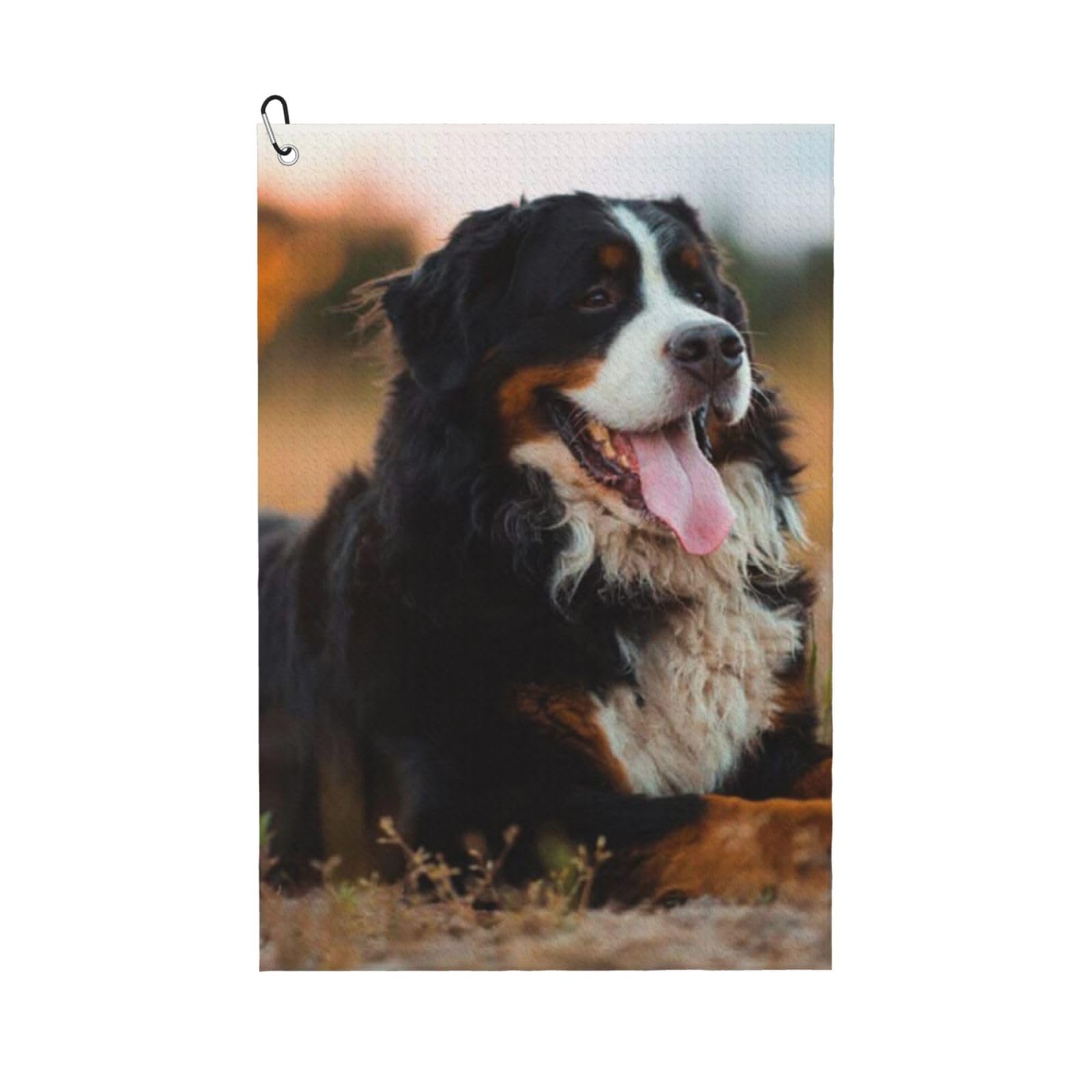 Hnnkloy Bernese Mountain Dog, 16x24 in Portable Waffle Golf Towels with Carabiner Clip for Golf Bag