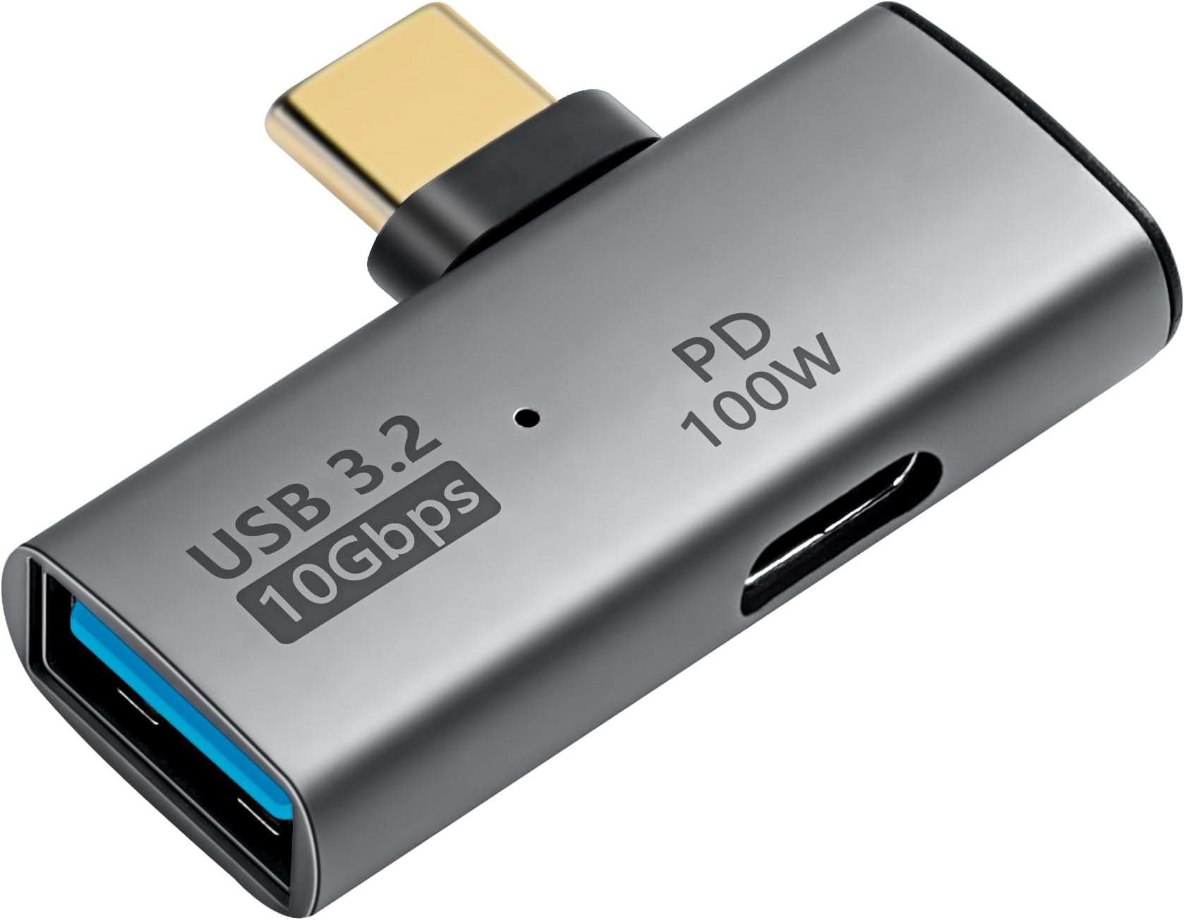 QIANRENON 90° Winkel USB C 1 in 2 Adapter USB C 3.1 Stecker auf USB C 3 ...