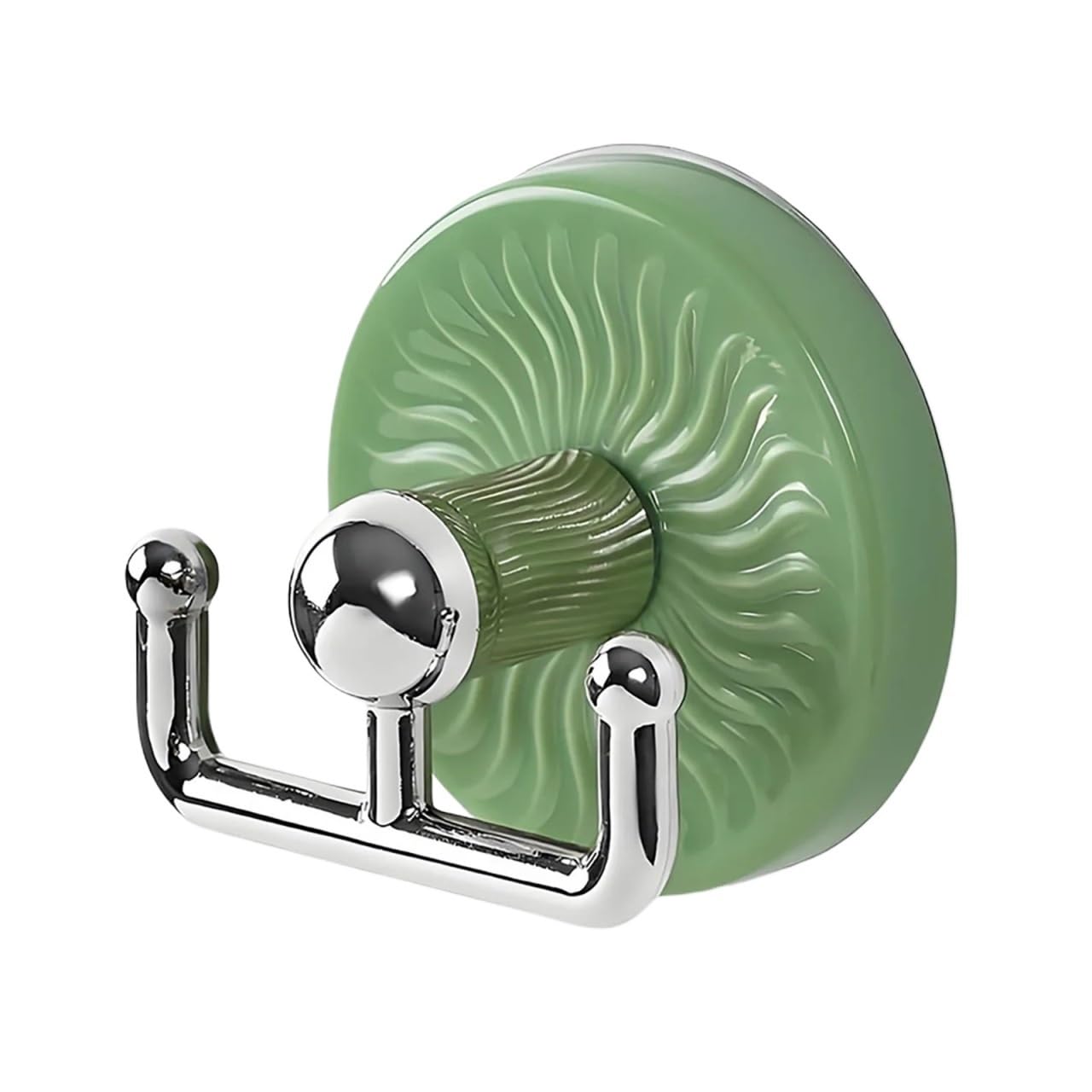 YCENJEPSAZ 2pcs Double-ended Suction Cup Hook Multi Purpose Key Towel Organizer Holder Punch Bathroom Kitchen Space Saving Storage Rack(Green)
