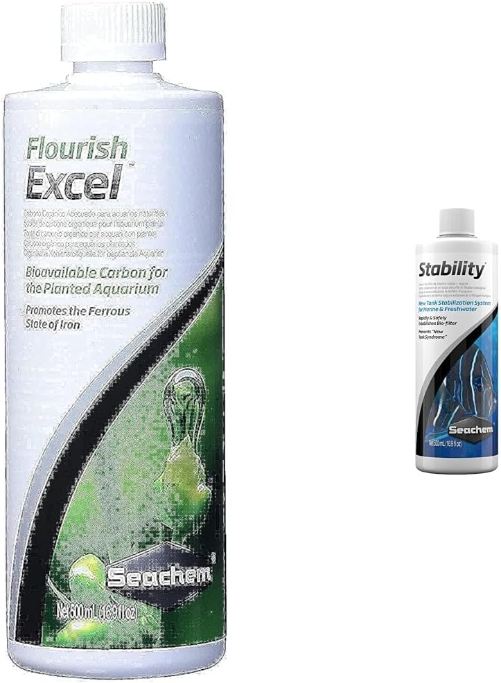 Seachem Flourish Excel 500 ml & Stability Fish Tank Stabilizer - for Freshwater and Marine Aquariums, 16.9 Fl Oz (Pack of 1)
