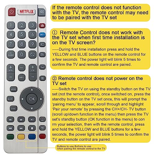 VINABTY Replacement Remote Control SHWRMC0116 Suits for LED Smart TV LC-32CFG6451K LC-32CFG6452K LC-32CHG6451K LC-32CHG6452K LC-40CFG6451K LC-40CFG6452K LC-43CFG6451K LC-32CHG6352E LC32CFG6352E - Image 2