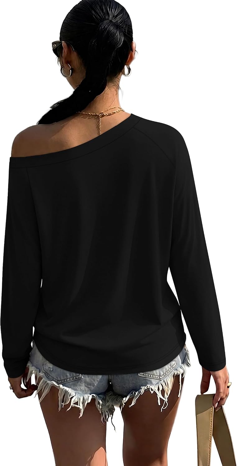 Womens Off The Shoulder Tops Long Sleeve Shirts Fall Outfits 2026