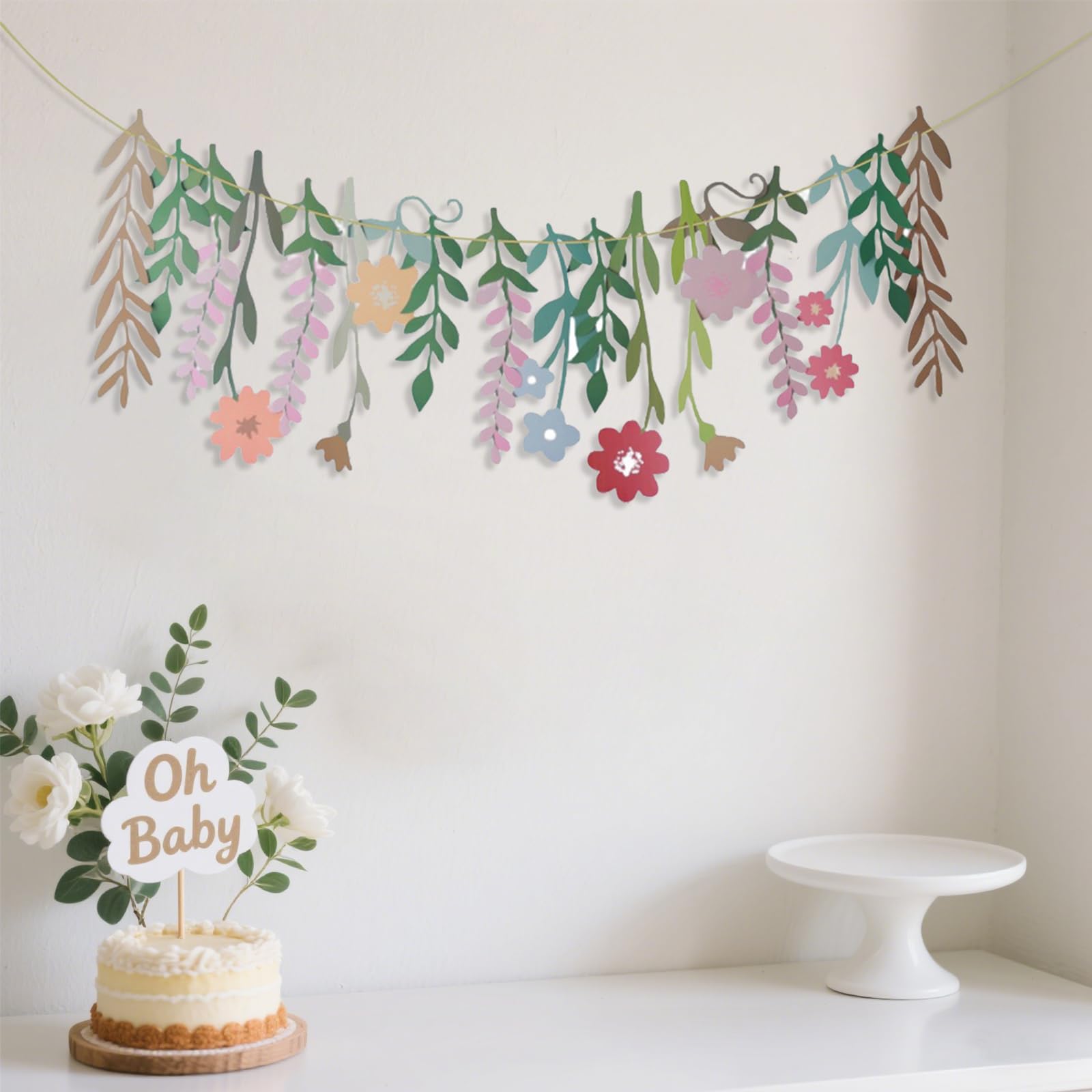 Paper Flower Spring Decorations Party Wall Display Window Children's Room Hanging Garden Wedding Festival Celebration Fresh Double-Sided Waterproof Banner(2 packs) - Image 3