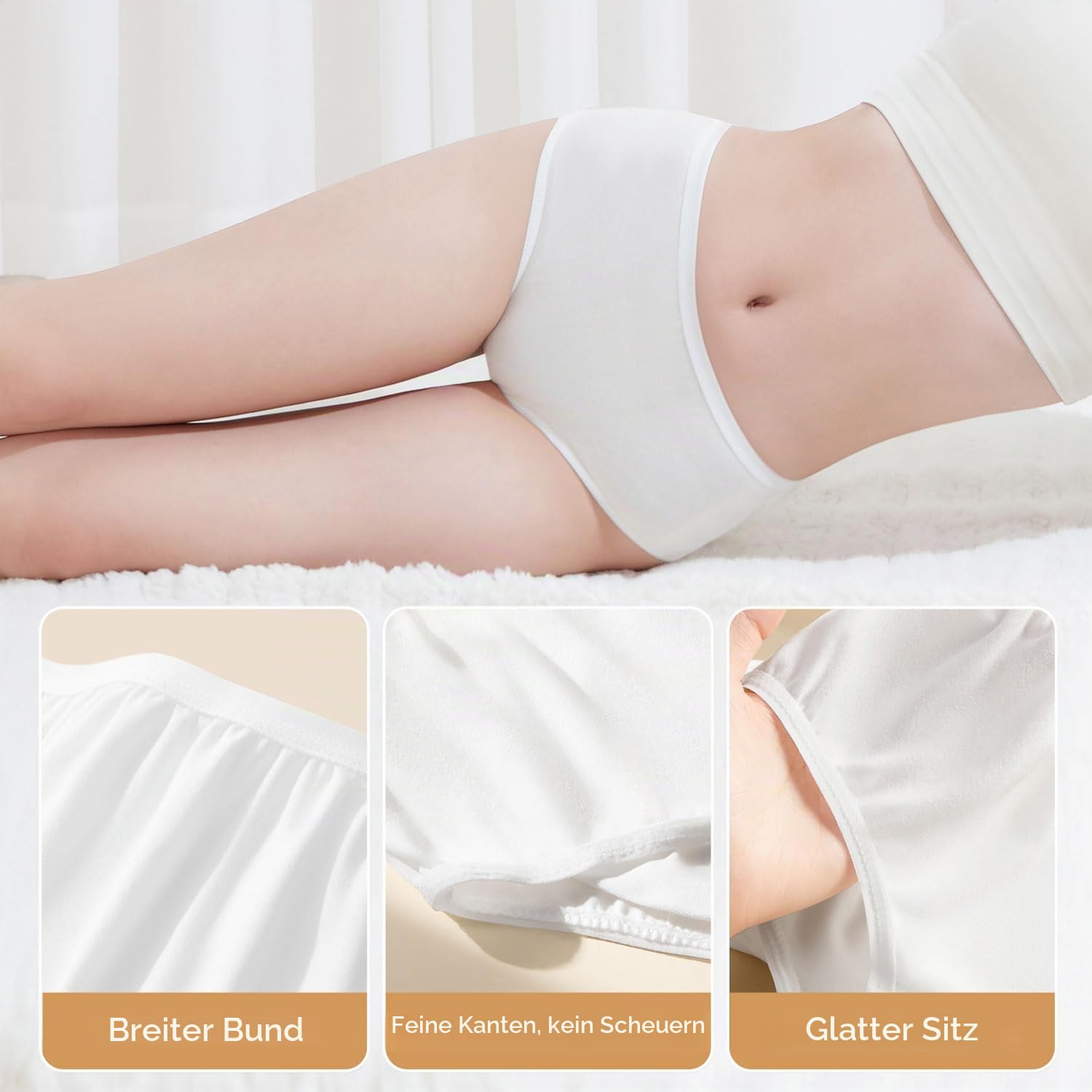 Einweg-Unterwäsche für Damen, mittlere Taille, handliche Höschen, Hotel, Spa, Krankenhausaufenthalte, Notfälle, Weiß