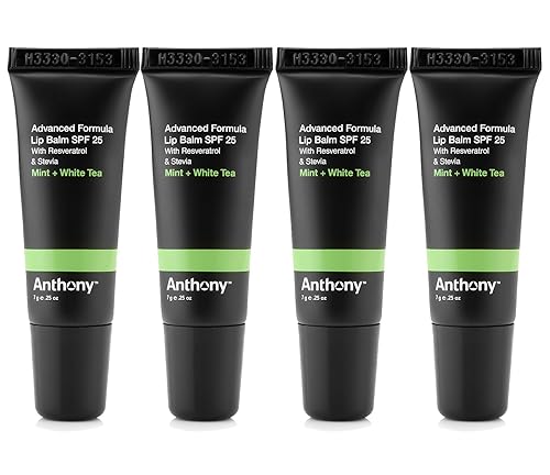 Anthony Bálsamo labial 25 SPF con protector solar para labios  Contiene extracto de té verde, manteca de karité y vitamina E  Tratamiento hidratante