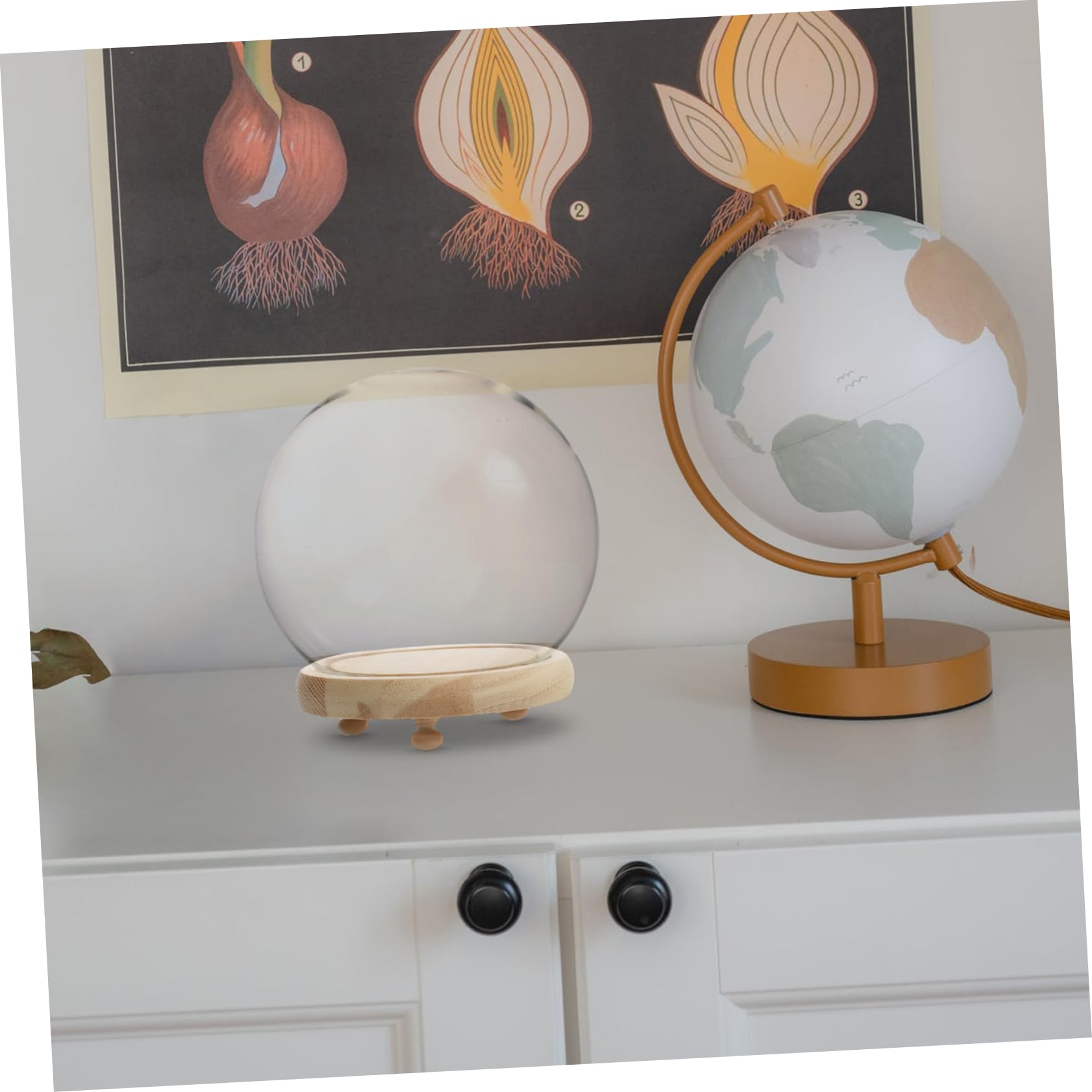 Cabilock Glass Model Cover Spherical Glass Display Cover for Led Lampshade Decorative Model Display Box