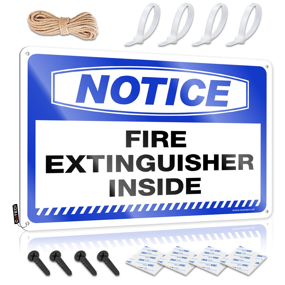 Metal Wall Decoration Hanging Vintage Style | Notice Fire Extinguisher Inside Funky Things Home Decor(30X40CM)