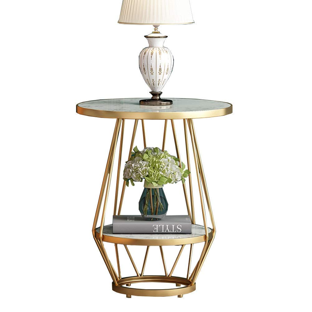 Table basse de balcon ronde en marbre blanc pour un coin détente chic et moderne