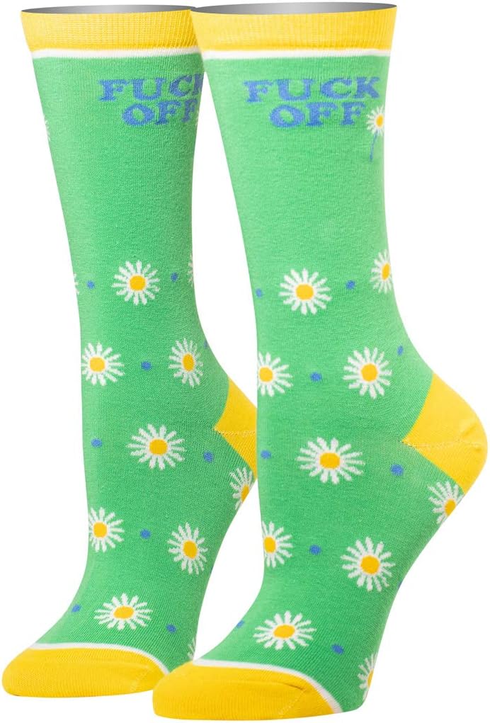 Cool Socks – Bold Adult Saying Crew Socks – 5 Pair Bundle – Sassy Humor Designs – Novelty Crew Socks – Size Medium – Soft Stretch Cotton Blend – Fun Gift for Women - Image 4