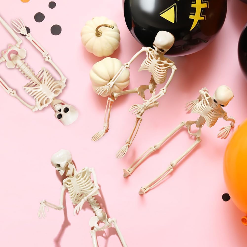 CAMIRUS 5 sztuk dekoracji szkieletowych na Halloween, 40 cm, mini szkielety na całe ciało, z możliwymi połączeniami, na podwórko, ogród, trawnik, patio, upominki i dekoracje imprezowe, 5 szt