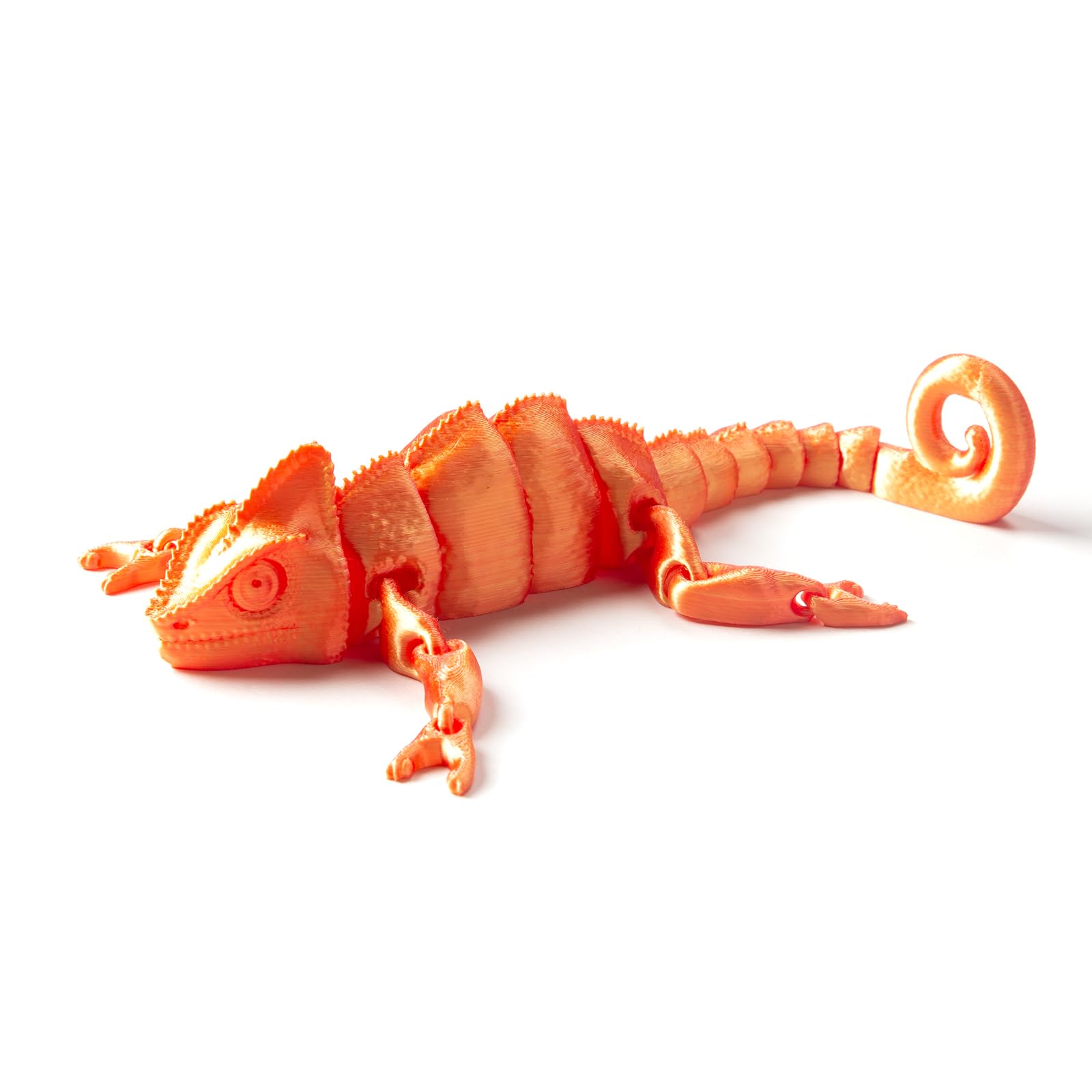 3D Printed Articulated Chameleon Fidget Toy - 12Inch PLA Flexible 3D Lizard Figurine with Movable Joints, Stress Relief Desk Decor & Unique Gift for