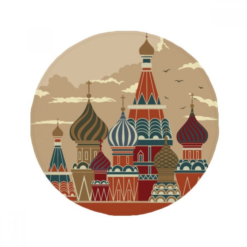 Tapis rond Russie Place Rouge 80cm pour sol de salon cuisine et bain