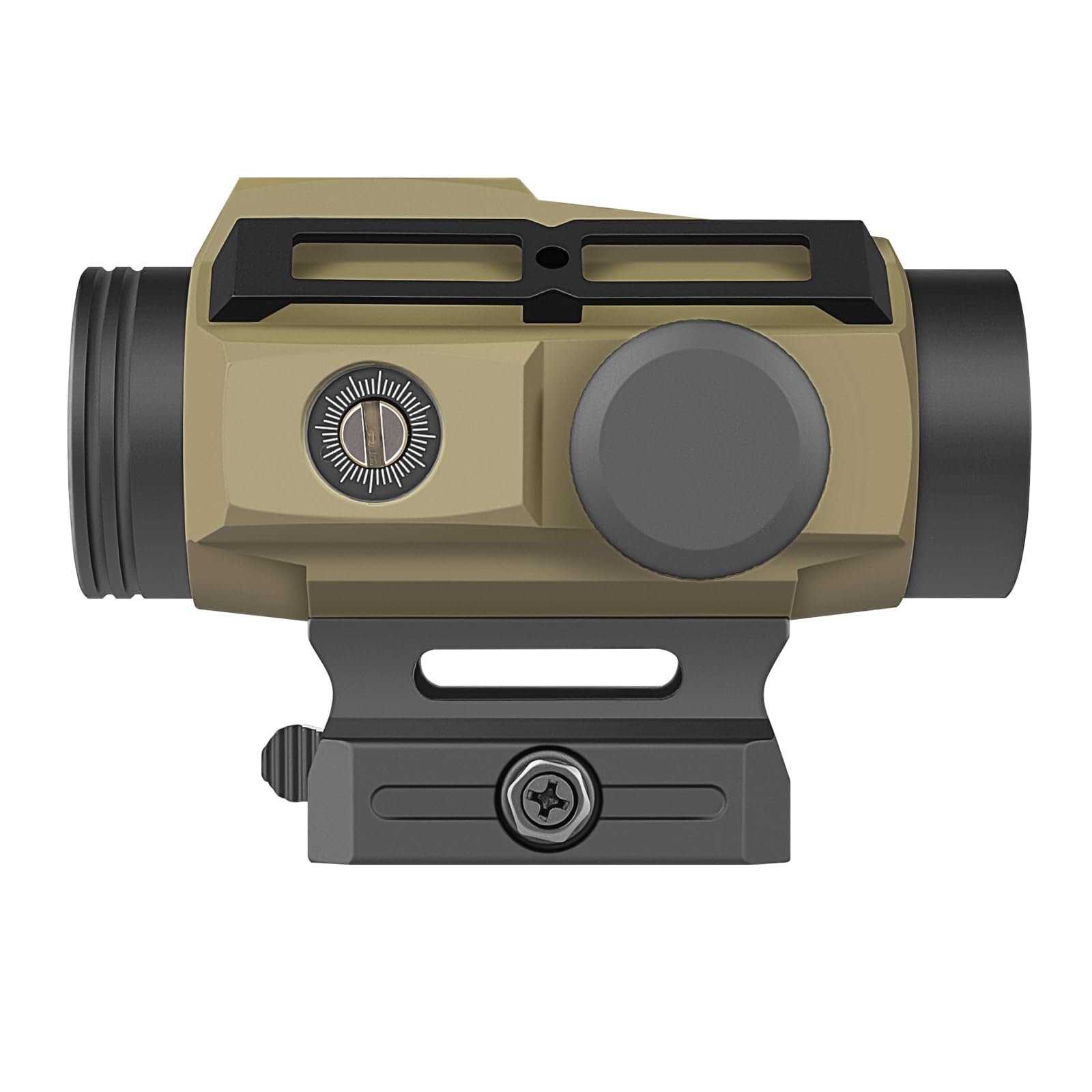 SPINA OPTICS Solar Red Dot 1x30mm Viseur Point Rouge 2 MOA Réflecteur avec Point/Croix Filet Circulaire et 7 Niveaux de Luminosité qd Mount Viseur Monté pour Airsoft（Sable）