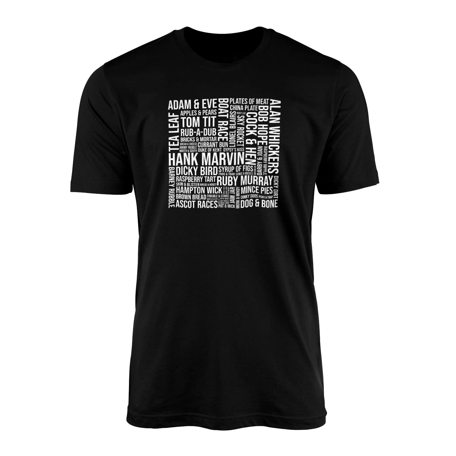 Smartypants Unisex Black Prime Cockney Sayings T-Shirt Top Tee - Apples And Pears Bees Honey Hank Marvin Accent Dialect Slang London East End South Bow Bells Londoner Gifts Presents , ) Extra Large