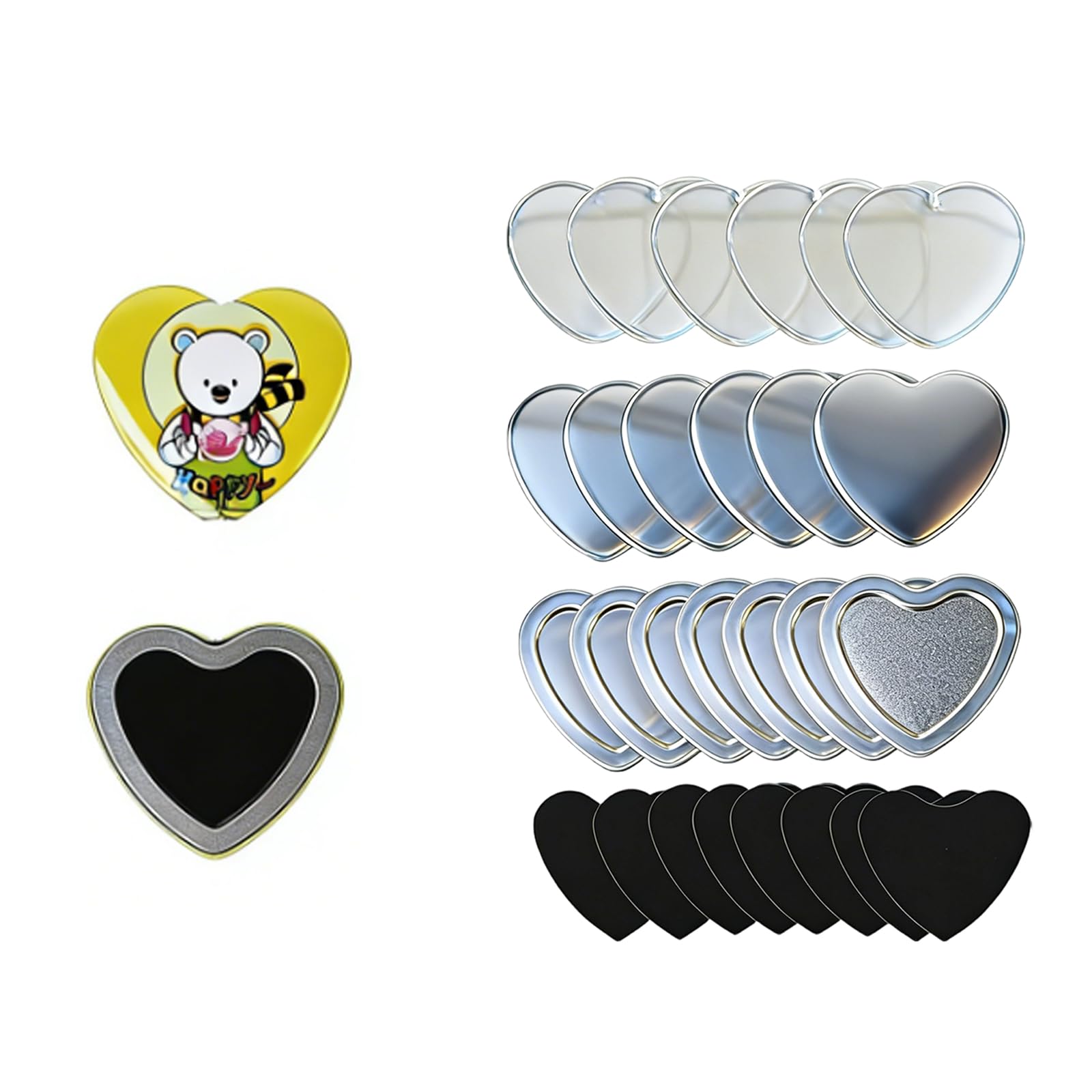 Creatore Creativo Badge per Bottoni a Forma Cuore con Disegni Guide scorrevoli Lisce, Perfetti per progetti Strumento per Etichette con Tradizionali