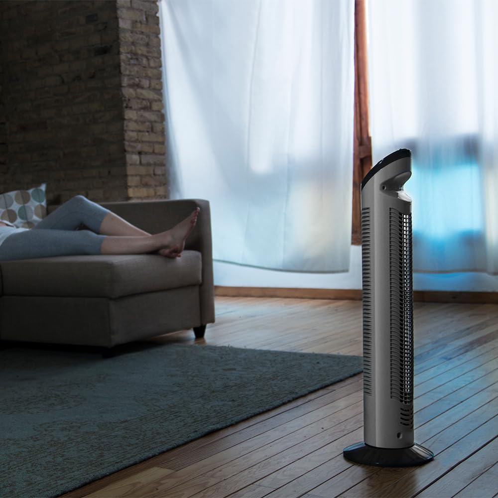 Cecotec Ventilateur Colonne 30'' 76cm 50W EnergySilence 790 Skyline Moteur Cuivre 3 Vitesses Minuteur 2h Blanc