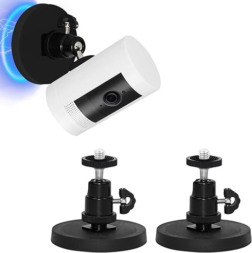 Paquete de 2 soportes magnéticos para cámara compatibles con batería Ring Stick Up Cam (2ª, 3ª), Ring Outdoor Cam Plus, soporte magnético de pared