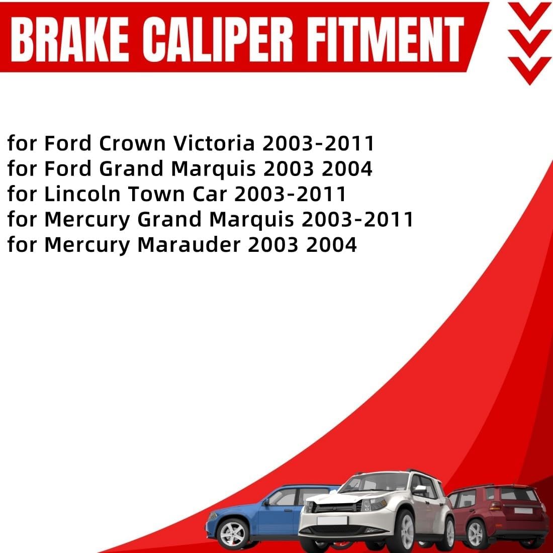 Rear Disc Brake Caliper Assembly Pair Set of 2 ZGYWAutoParts for Mercury Grand Marquis 4.6L 2003-2011, for Ford Crown Victoria 4.6L 2003-2011, for Ford Grand Marquis 4.6L 2003 2004