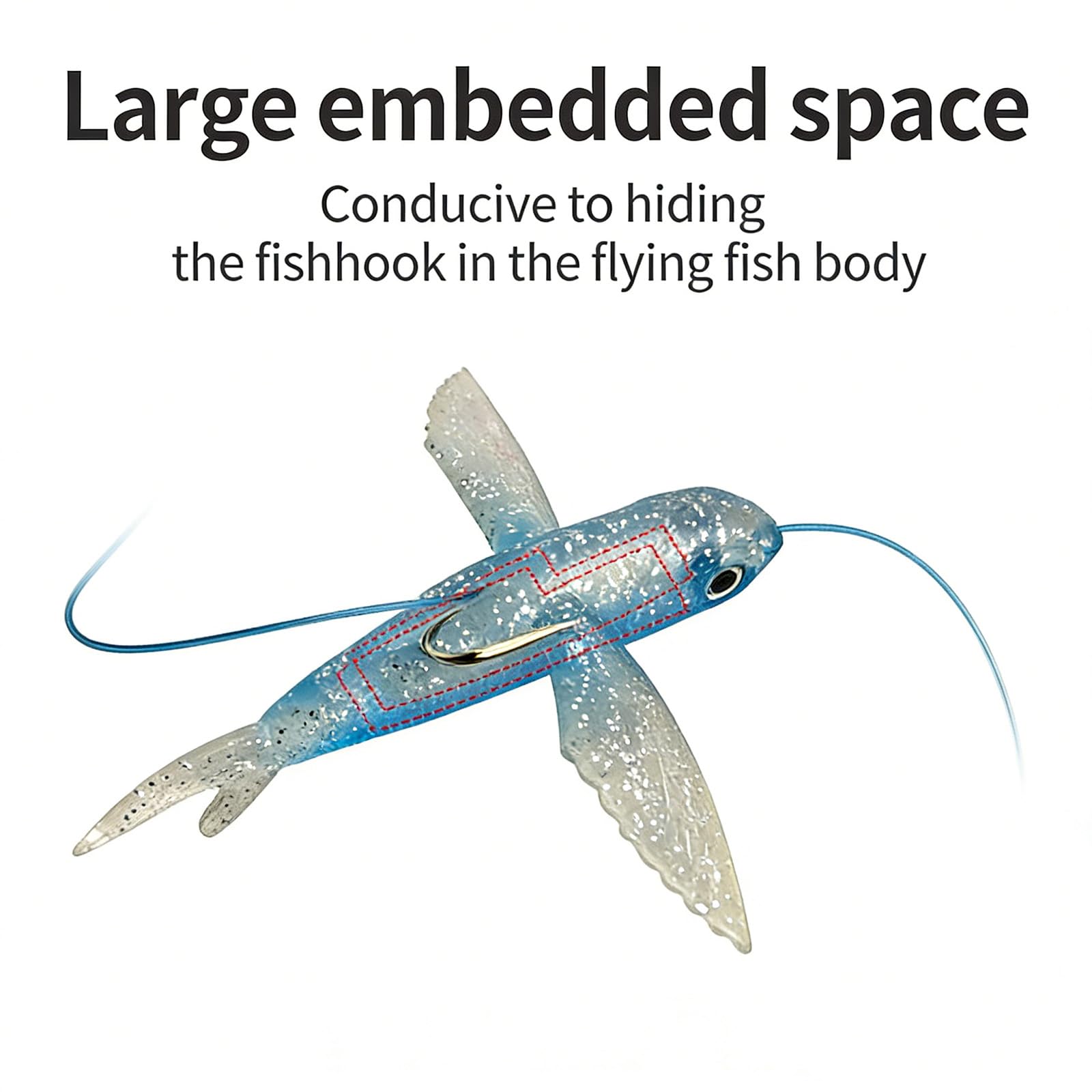 3D realistische Fischaugen Angelköder mit großem eingebetteten Hakenraum, 360-Grad Automatikdrehung und realistischer Skala für Fisch Angelköder
