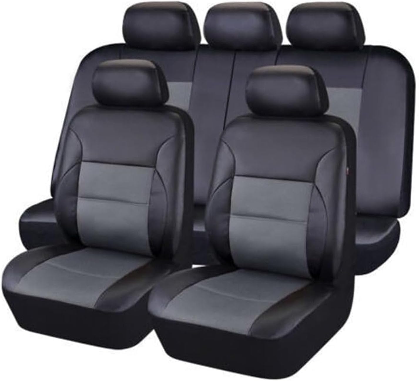 HESHS Leather Car Cover Seats for Volvo XC40 2018-2025, Custom All Weather Front Rear Seat Covers Breathable Full Surround Automotive Seat Cushion,black grey