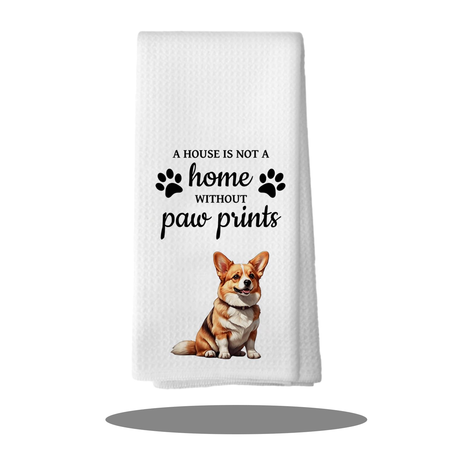 ARPTCN Pembroke Welsh Corgi Dog Gifts Kitchen Towel - Absorbent Waffle Weave Decorative Dish Towel - Cute Corgi Lover Decor for Home Bathroom - A