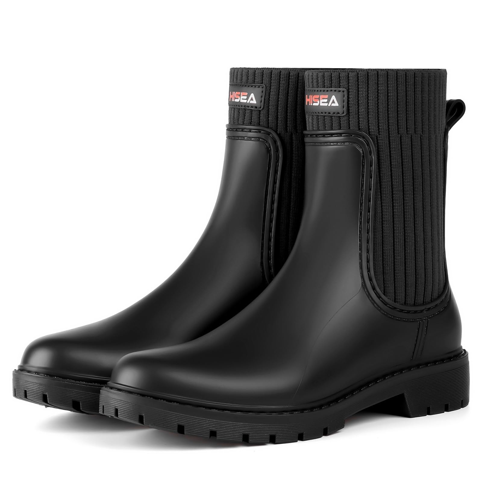 HISEA Short Rain Boots for Women Waterproof Chelsea Boots Rubber Garden Shoes for Ladies with Comfort Insole Lightweight