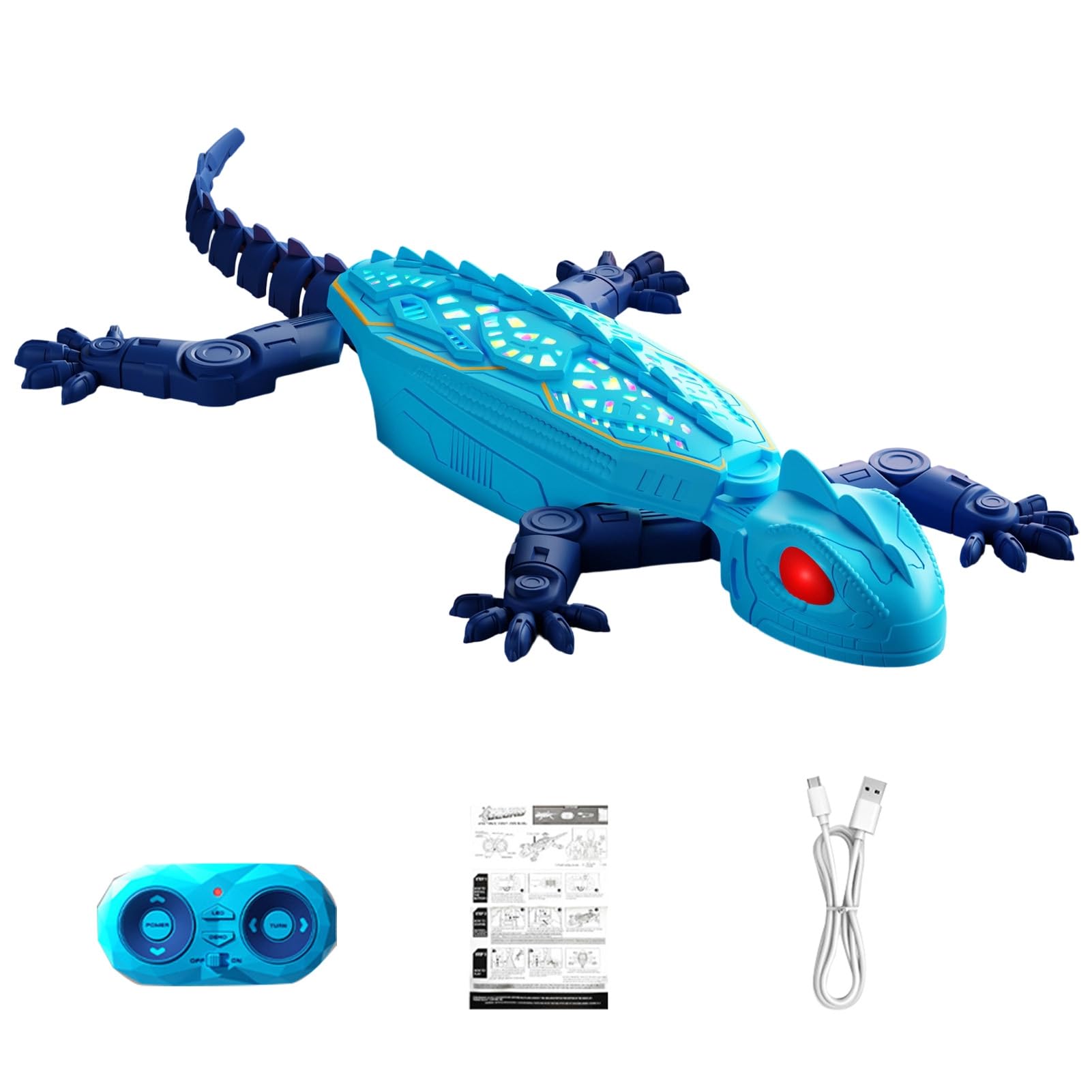 sexaoalx RC Climbing Gecko Toy, Wall Crawling Robot with LED Light