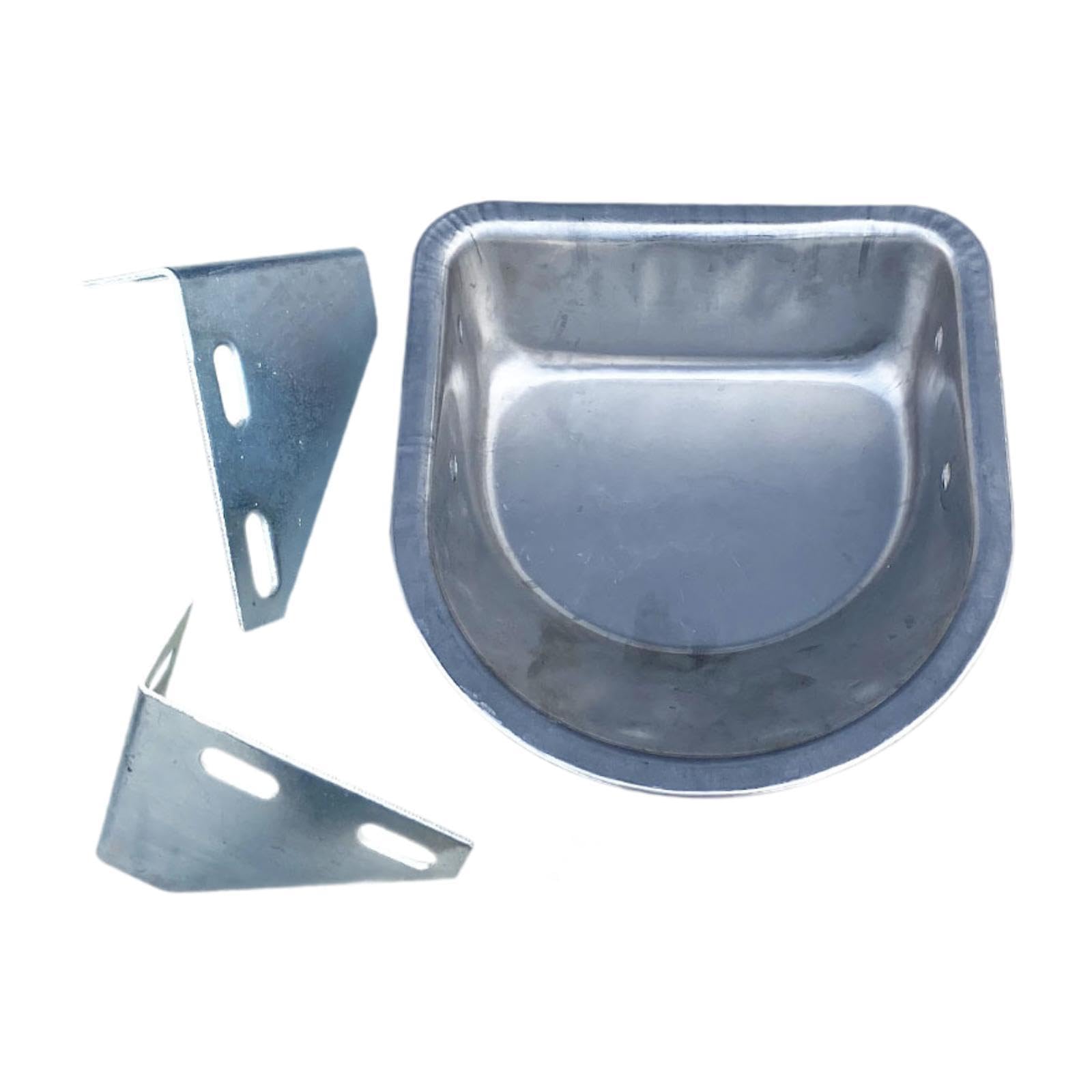 Futtertrog Futtercontainer Tränkschale Weidetrog Widerstandsfähiges Edelstahl Wasserführend für Zahlreiche Tiere Inklusive Montagematerial für, Style C
