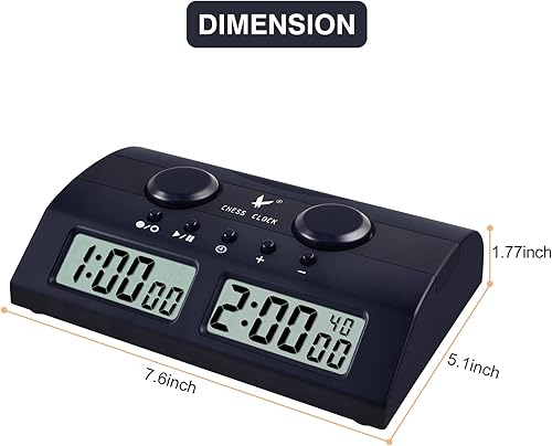 Miniatura 3 de LEAP Reloj de ajedrez profesional con temporizador de ajedrez con luz indicadora y reloj despertador, ideal para ajedrez, I-GO, ajedrez chino y
