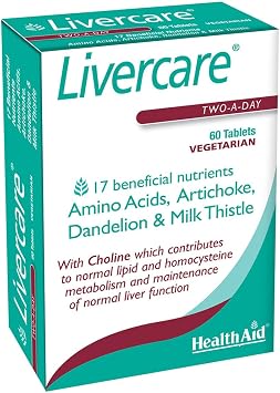 HealthAid Livercare Pack of 2 x 60 Vegetarian Tablets 120 Tablets
