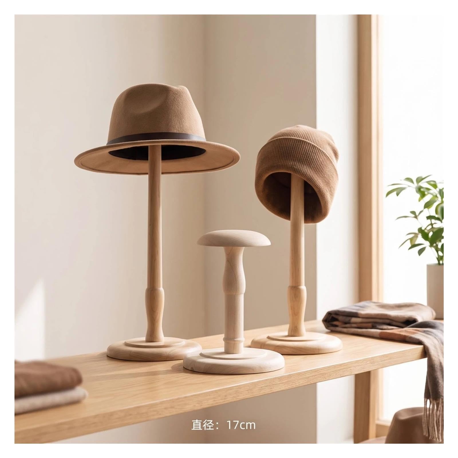 Hutständer Holz Vintage Hutständer aus Holz, unvollendet, in Pilzform