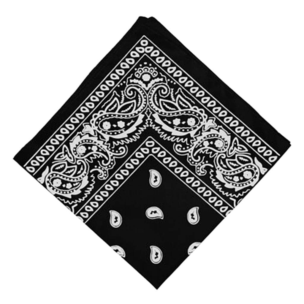 Unisex Cotton Paisley Bandana Cowboy Head Scarf Head Wrap Black | Womens Accessories | Scarves & Wraps-image-32