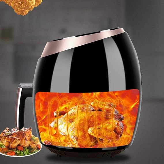Air Fryer 7L Large Capacity Air Fryer Home Smart Touch Screen Oil Free French Fly Machine Power Off Bucket 110v, Black 7L