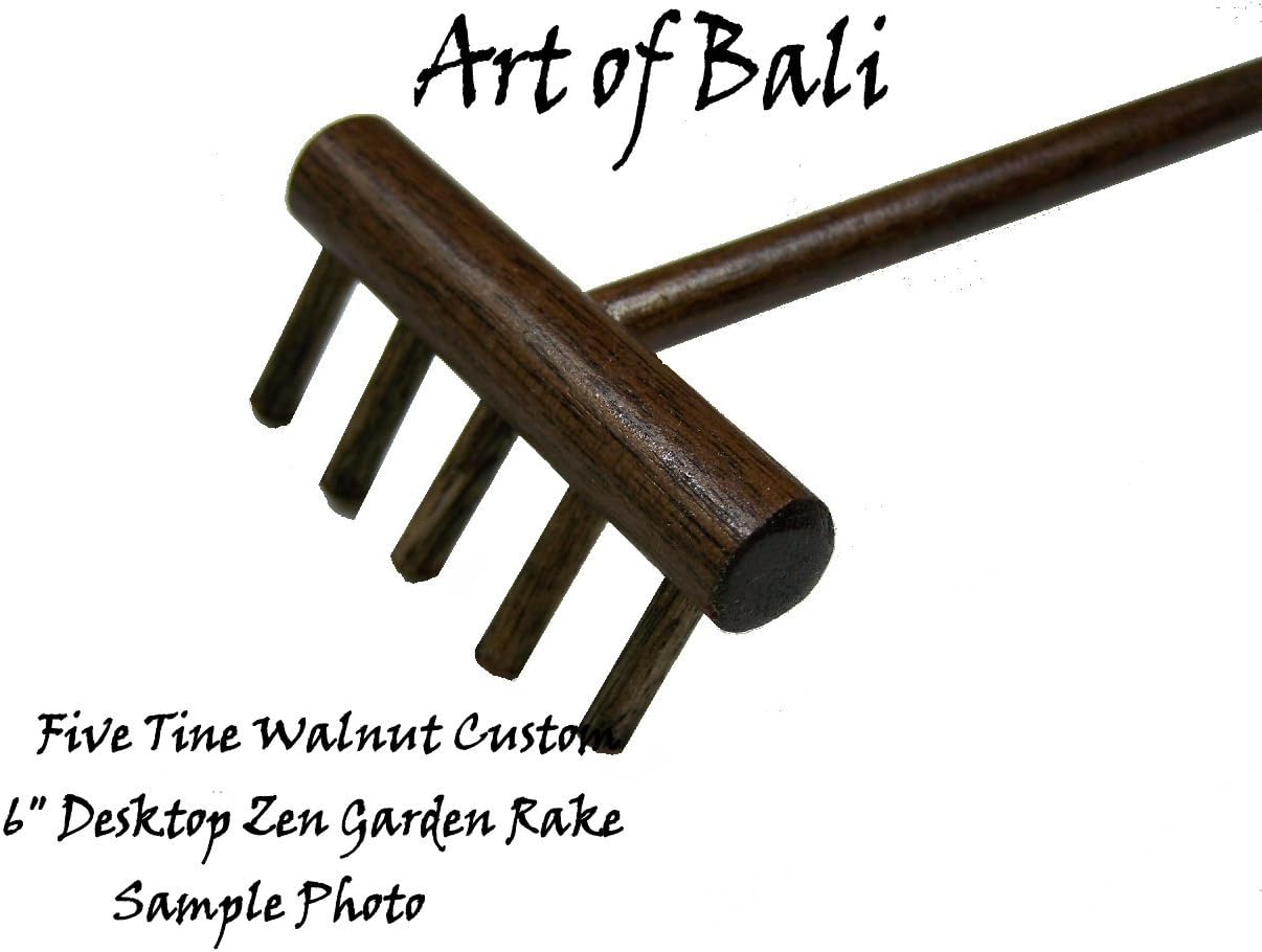 Art of Bali Custom Walnut Desktop Zen Garden Rake