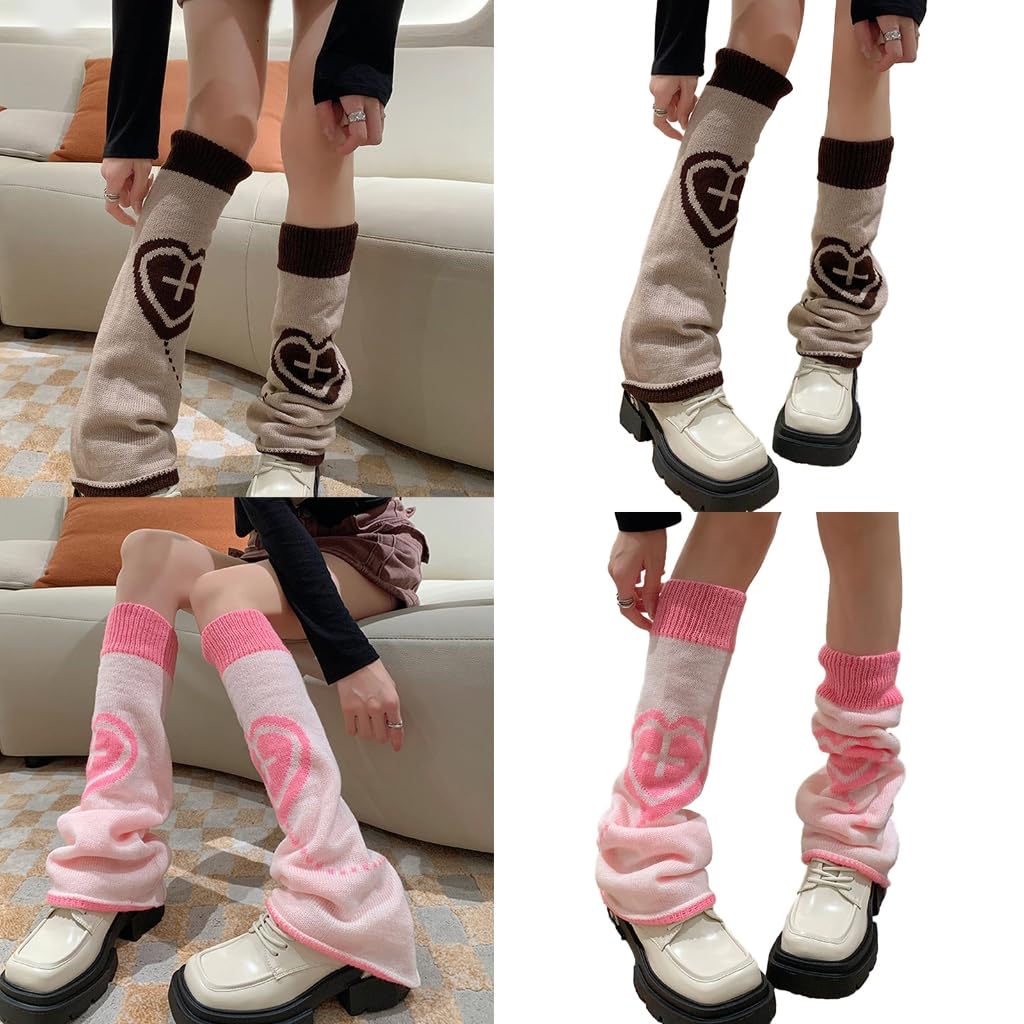 Girls Lolitas Leg Warmers Knitted Flared Leg Sleeves Baggy Cuffs Ankle Heap Socks Uniform Foot