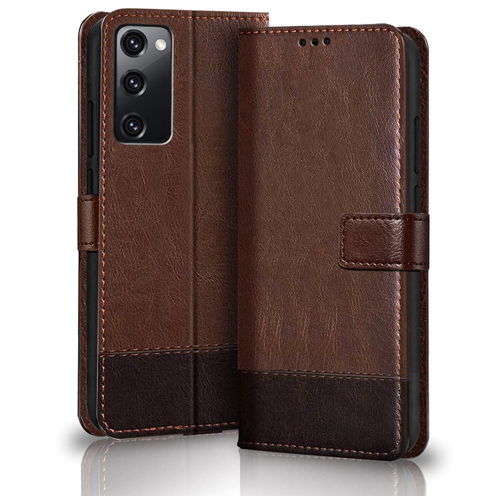 TheGiftKart Flip Back Cover Case for Samsung Galaxy S20 FE / S20 FE 5G | Dual-Color Leather Finish | Inbuilt Stand & Pockets | Wallet Style Flip Back Cover (Faux Leather | Brown & Coffee) (B09R9JKB6G) Amazon Price History, Amazon Price Tracker