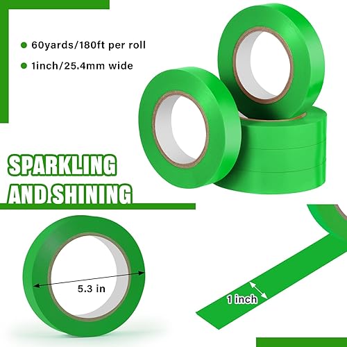 Miniatura 8 de 5 rollos de cinta de vinilo para piso, 1 pulgada x 60 yardas, cinta de corte de piso, equipo de marcado de campo de juego al aire libre para